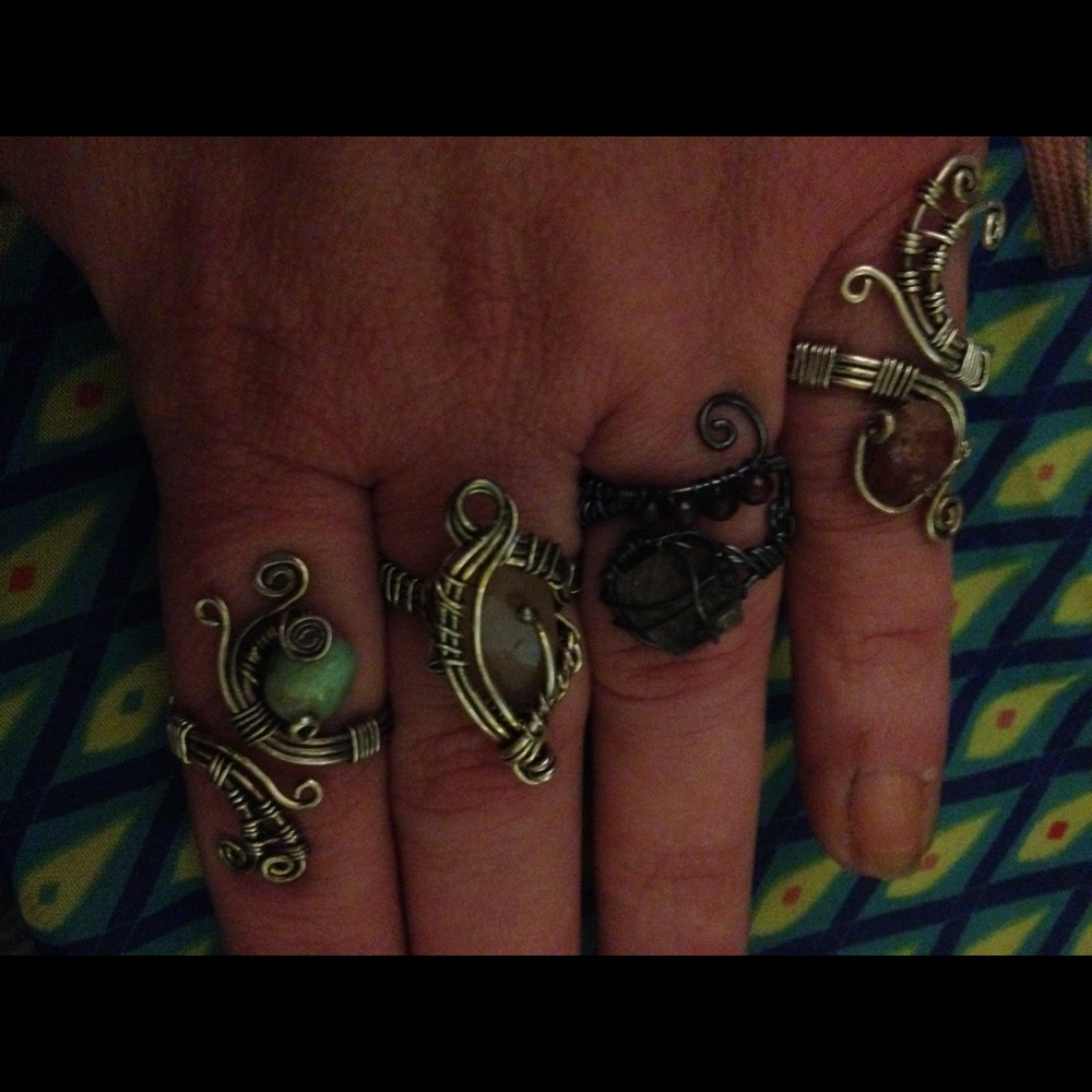 Sterling silver and stainless steel handmade rings